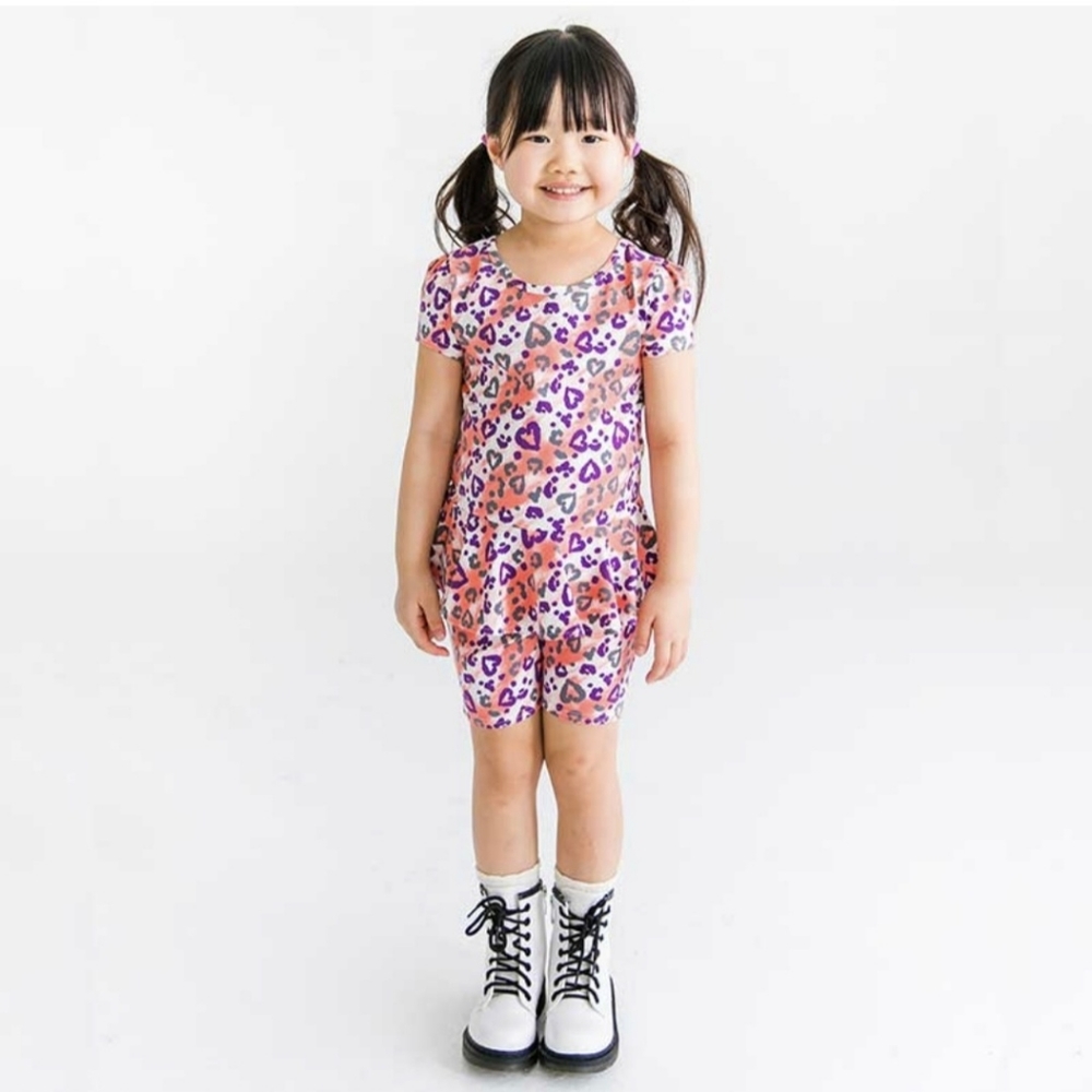 DotDotSmile Heart Leopard Pattern Romper